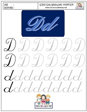 d harfi çizgi çalışması